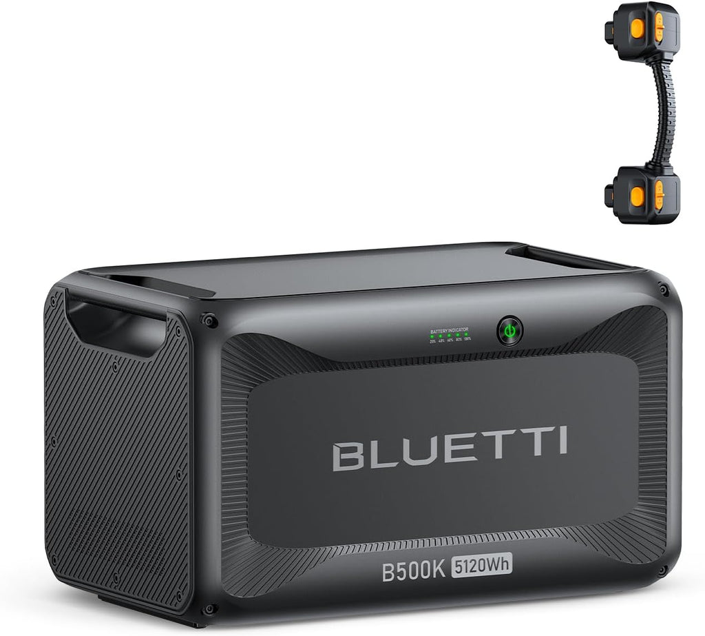 BLUETTI B500K Expansion Battery for Apex 300 Portable Power Station, 5120Wh LiFePO4 Battery Pack, Solar Generator Add-on Module for Home Backup, Emergency, Off-Grid (Expansion Cable CA90 Included)