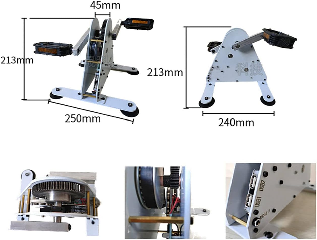 Hand Crank Generators 50W/100W Foot Pedal Power Generator, Pedal Power Generator with USB Interface/DC1-35V Output, Easy to Carry Bicycle Generator Charger,50W