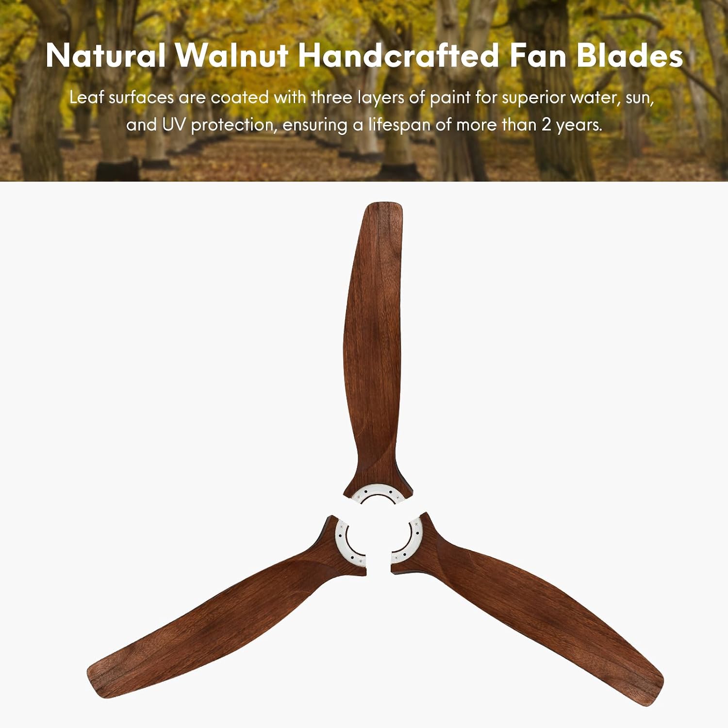 EKIZNSN 42' Waterproof Outdoor Ceiling Fan for Gazebo with Hook - Damp Rated Hanging Fan with Light