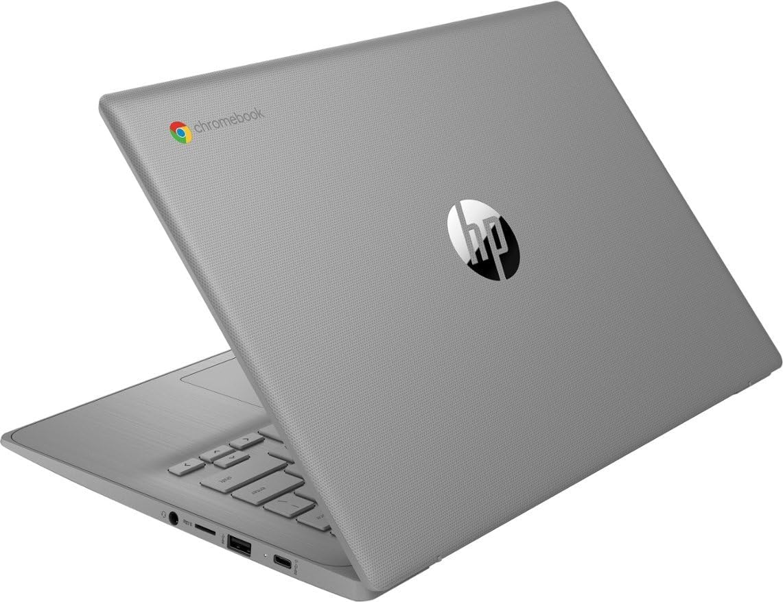 HP 2023 Chromebook Laptop, 14 Inch Display, Intel Celeron N4120 Processor, 4GB RAM, 64GB eMMC, Intel UHD Graphics 600, WiFi, Bluetooth, Chrome OS, Modern Gray