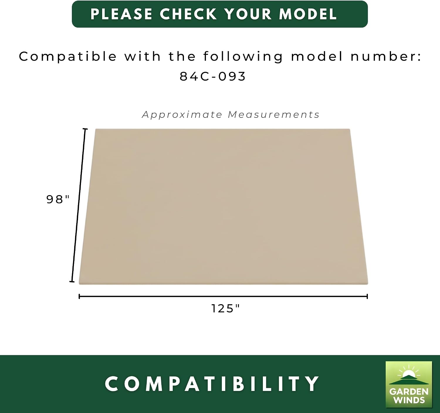 Garden Winds Reinforced Replacement Canopy Top Cover Compatible with The 84C-093 Outsunny 10' x 10' Pergola - Classic Sand, Riplock 350