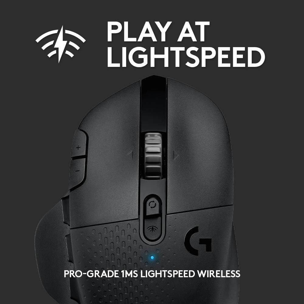 Logitech G604 Lightspeed Wireless Gaming Mouse with 15 programmable Controls, up to 240 Hour Battery Life, Dual Wireless connectivity Modes, Hyper-Fast Scroll Wheel - Black
