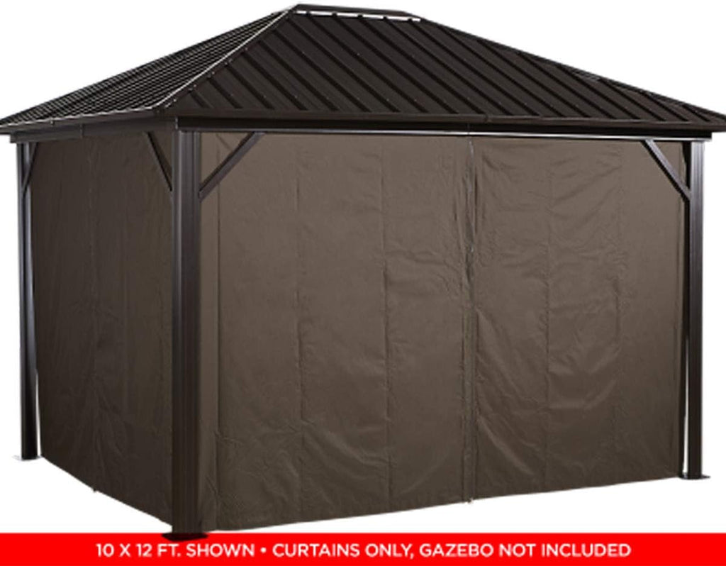 Sojag Accessories Set of 4 10' x 10' Curtains for Genova Outdoor Gazebo, Brown