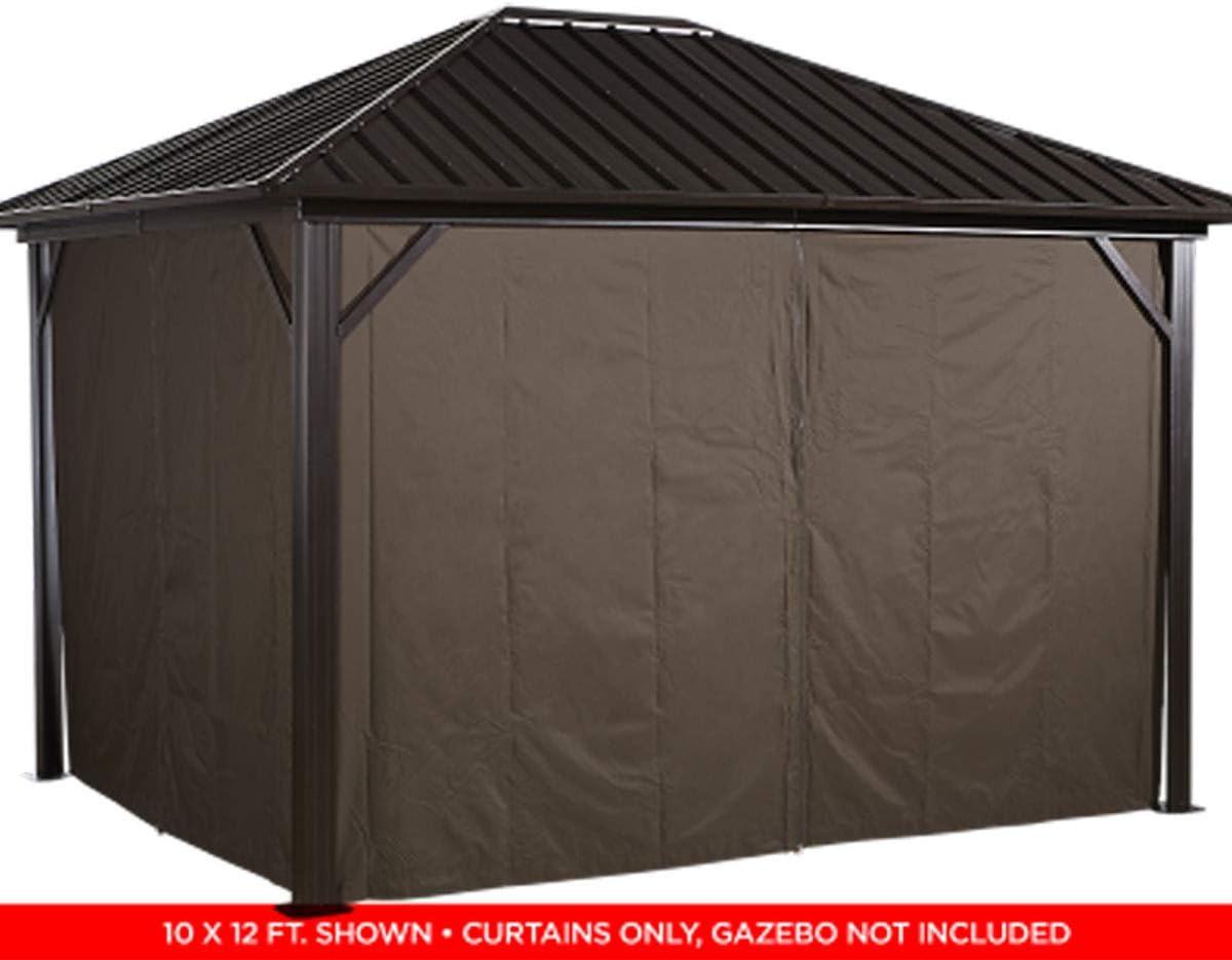 Sojag Accessories Set of 4 10' x 10' Curtains for Genova Outdoor Gazebo, Brown