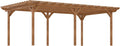 Outsunny 12' x 20' Outdoor Pergola, Wood Gazebo Grape Trellis with Stable Structure for Climbing Plant Support, Garden, Patio, Backyard, Deck, Brown