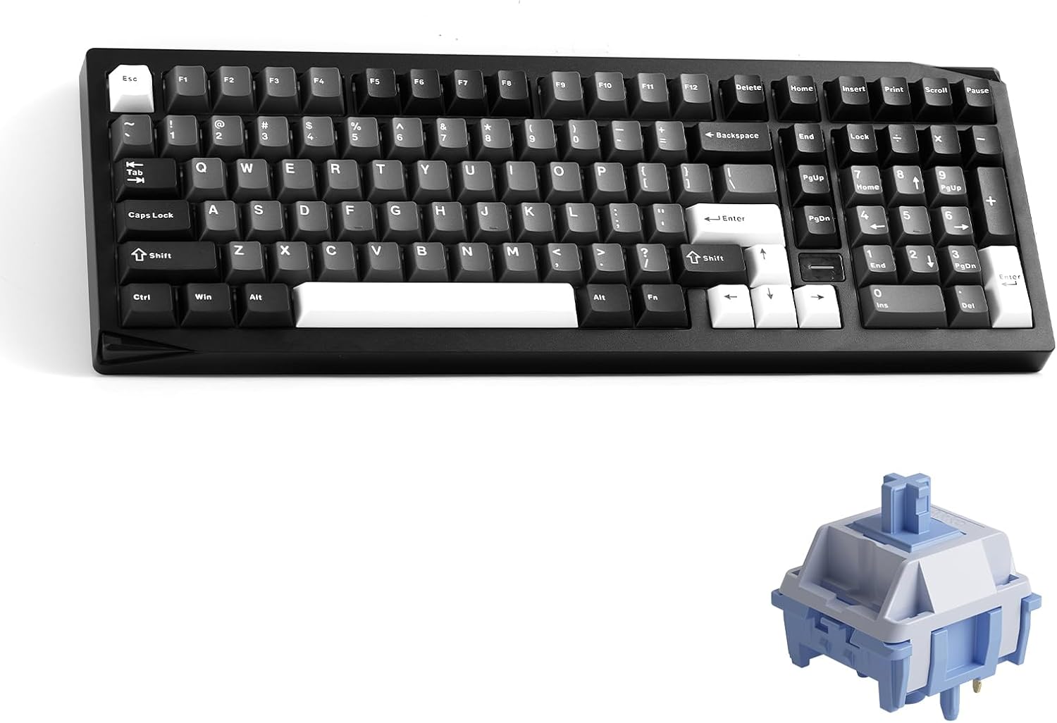 Akko Gem 02 QMK/VIA Aluminum Mechanical Keyboard Tri-Mode RGB Hot-swappable Wireless Gaming Keyboard, Black and Silver, Pre-lubed Mirror Switch