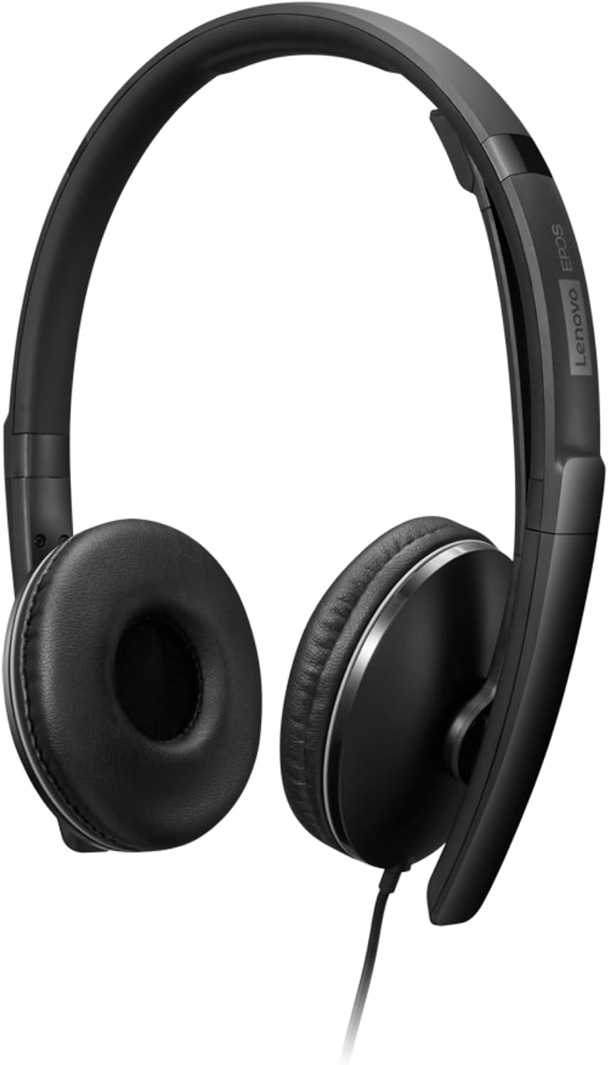 Lenovo Wired ANC Headset Gen 2 (Teams) with Active Noise Cancellation, EPOS BrainAdapt & ActiveGard Tech, Lightweight, USB-C, Plug-and-Play, Zoom Certified, Customizable, Hearing Protection