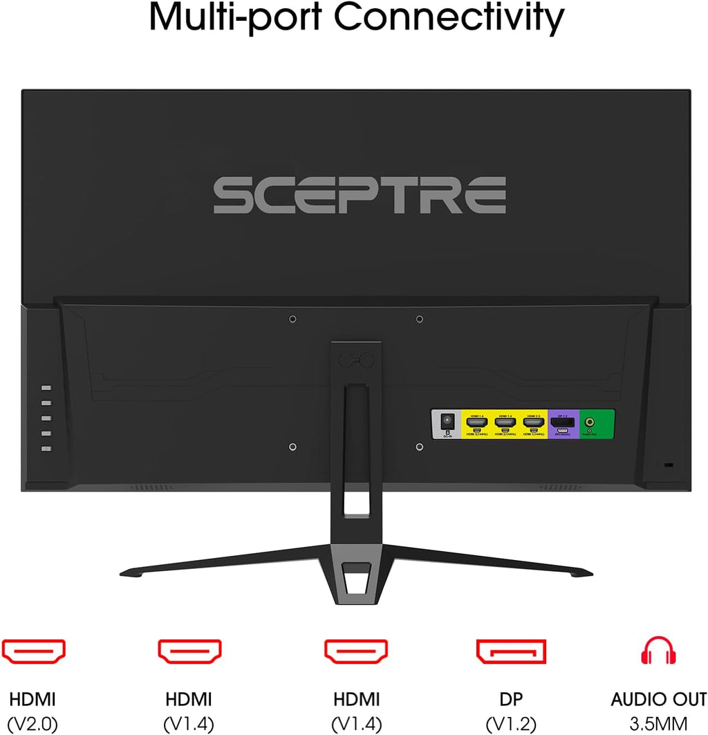 Sceptre IPS 24' Gaming Monitor 165Hz 144Hz Full HD (1920 x 1080) FreeSync Eye Care FPS RTS DisplayPort HDMI Build-in Speakers, Machine Black 2020 (E248B-FPT168),IPS 24' 165Hz