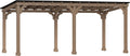 BlueWish 10' x20' Cedar Wood BBQ Gazebo with 5.5' Width Column, Patio Gazebo with Sturdy Structure, Wind-Resistant Grill Gazebo Shelter with Sloping Roof for Barbecue, Backyard, Light Mocha Brown