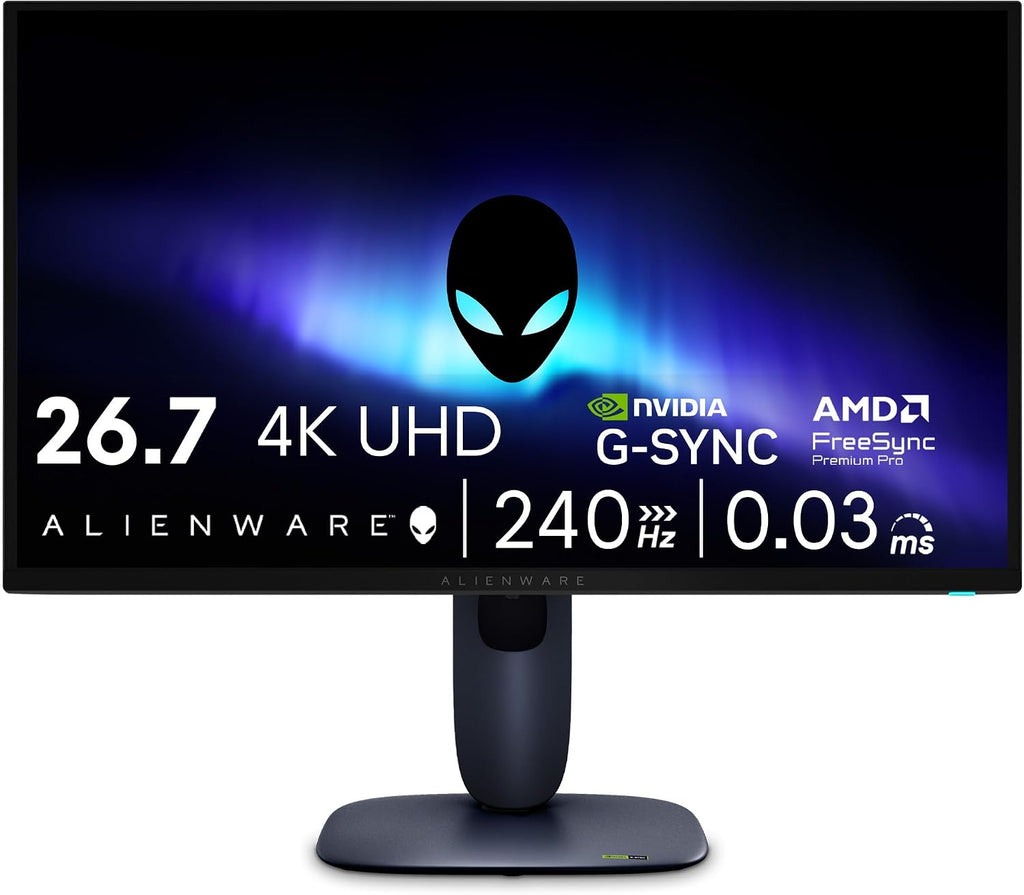 Alienware 27 4K QD-OLED Gaming Monitor AW2725Q - 26.7' 4K UHD QD-OLED 240Hz 0.03ms, NVIDIA G-SYNC Compatible, AMD FreeSync Premium Pro, VESA AdaptiveSync, Dolby Vision, VESA DisplayHDR True Black 400