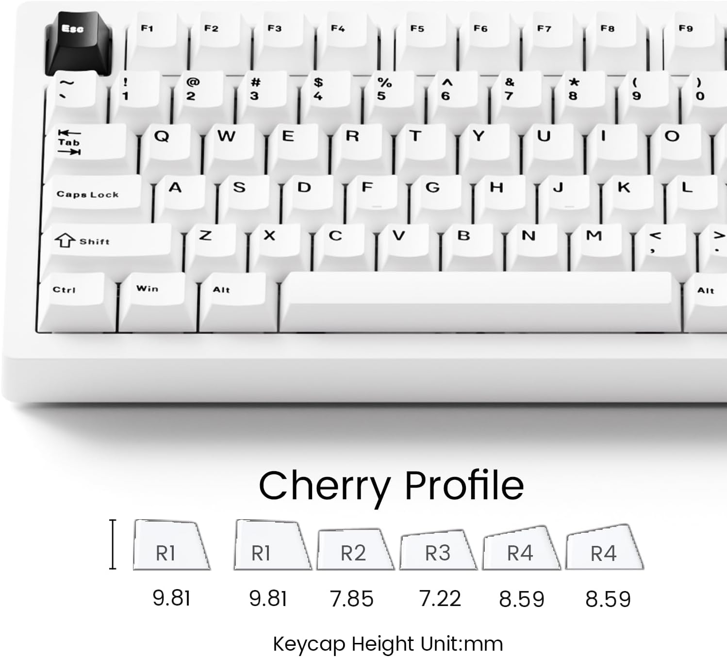 MONSGEEK M1 V5 Aluminum Mechanical Keyboard 75% Quick Release Gaming Keyboard Blcak on White with Knob 8000 mAh RGB Hot-swappable Pre-lubed Cilantro Switch