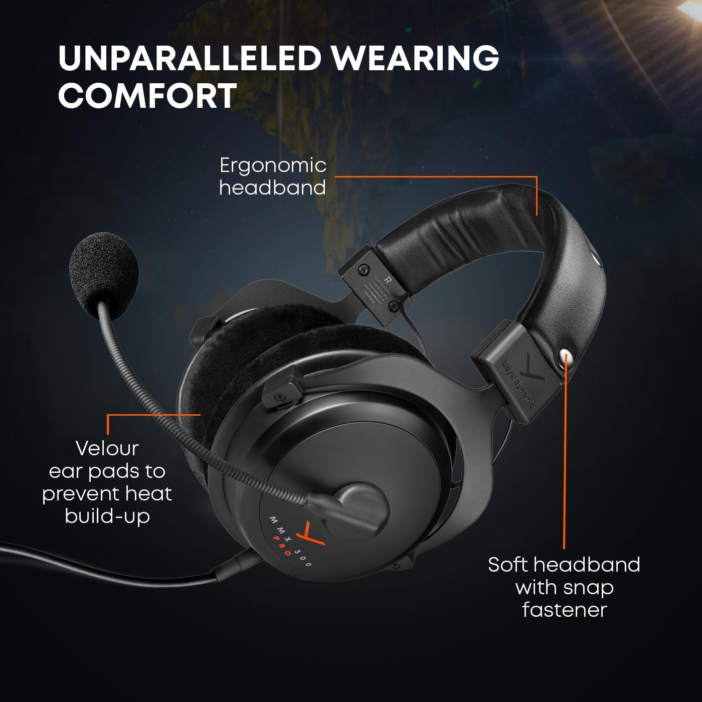 beyerdynamic MMX 300 PRO Closed Gaming Headset with Stellar.45 Driver and Condenser Microphone, Wired Gaming Headset Suitable for PC, Gaming Console, PS, Switch. Handmade in Germany, Black