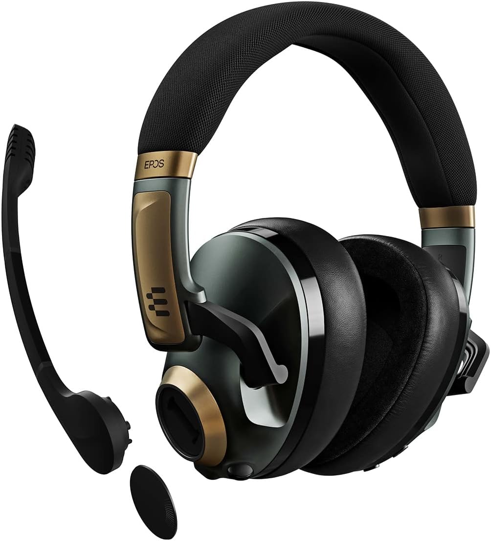 EPOS H3Pro Hybrid Gaming Headset - PC Headphones with Microphone - Noise-Cancellation, Adjustable, Smart Button Audio Mixing, Bluetooth, Gaming Suite, Surround Sound - Racing Green
