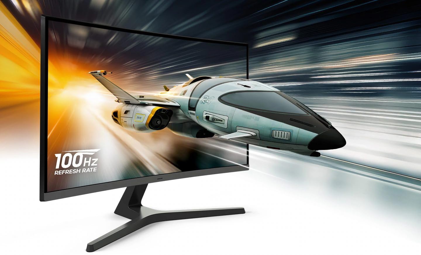 Samsung 32' Essential S3 Series FHD Curved Monitor, 1800R, Game Mode, 100Hz Refresh Rate, Game Mode, Eye Saver Mode, Black, with HDMI Cable