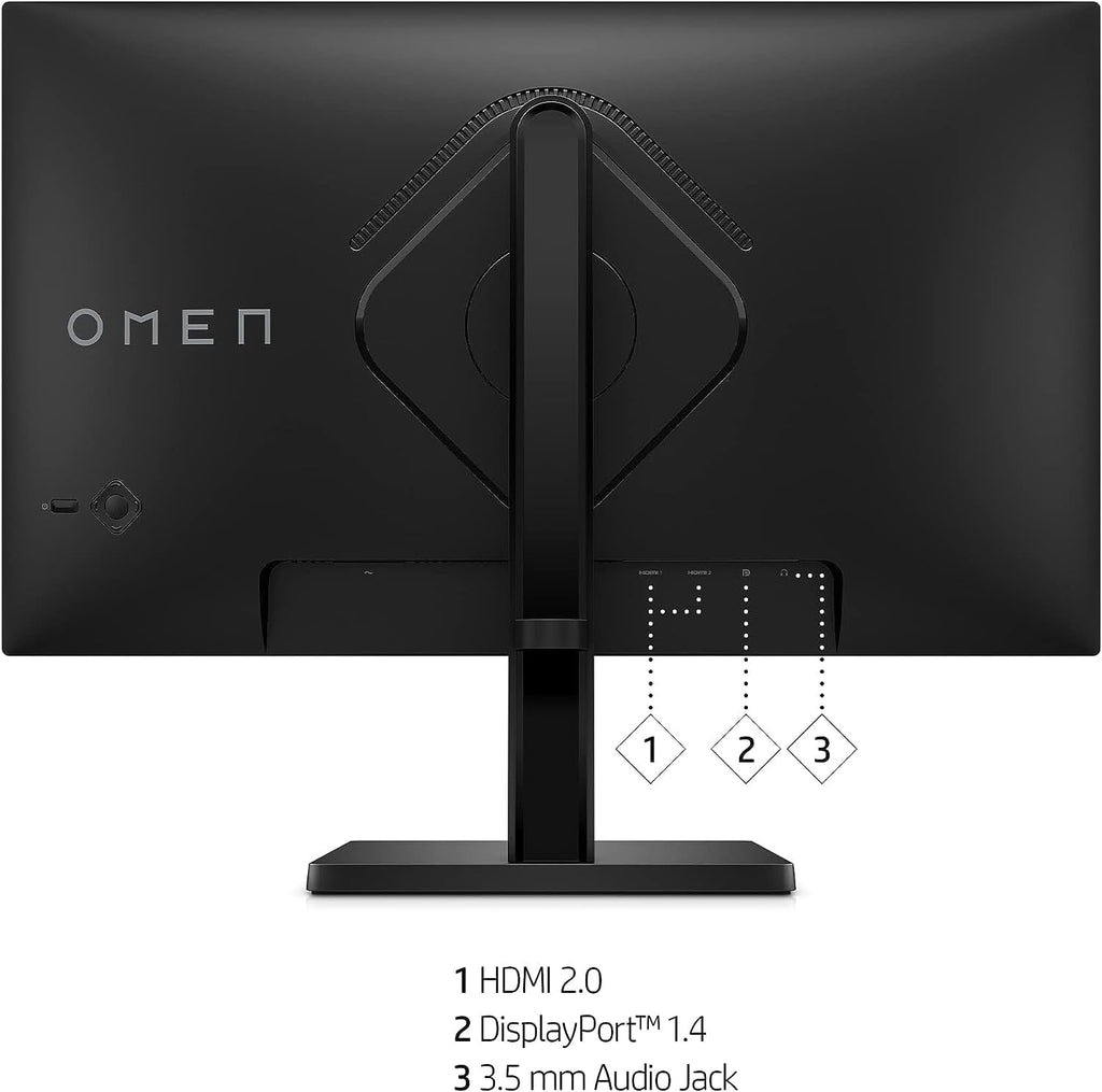 HP OMEN 24 Inch Monitor Gaming 1080p FHD 165Hz 1ms AMD FreeSync Premium Height Adjustable Anti-Glare Pivot Rotation Eyesafe Certified for PC Desktop Laptop Computer PS4 PS5 Xbox Gamer, Black (Renewed)
