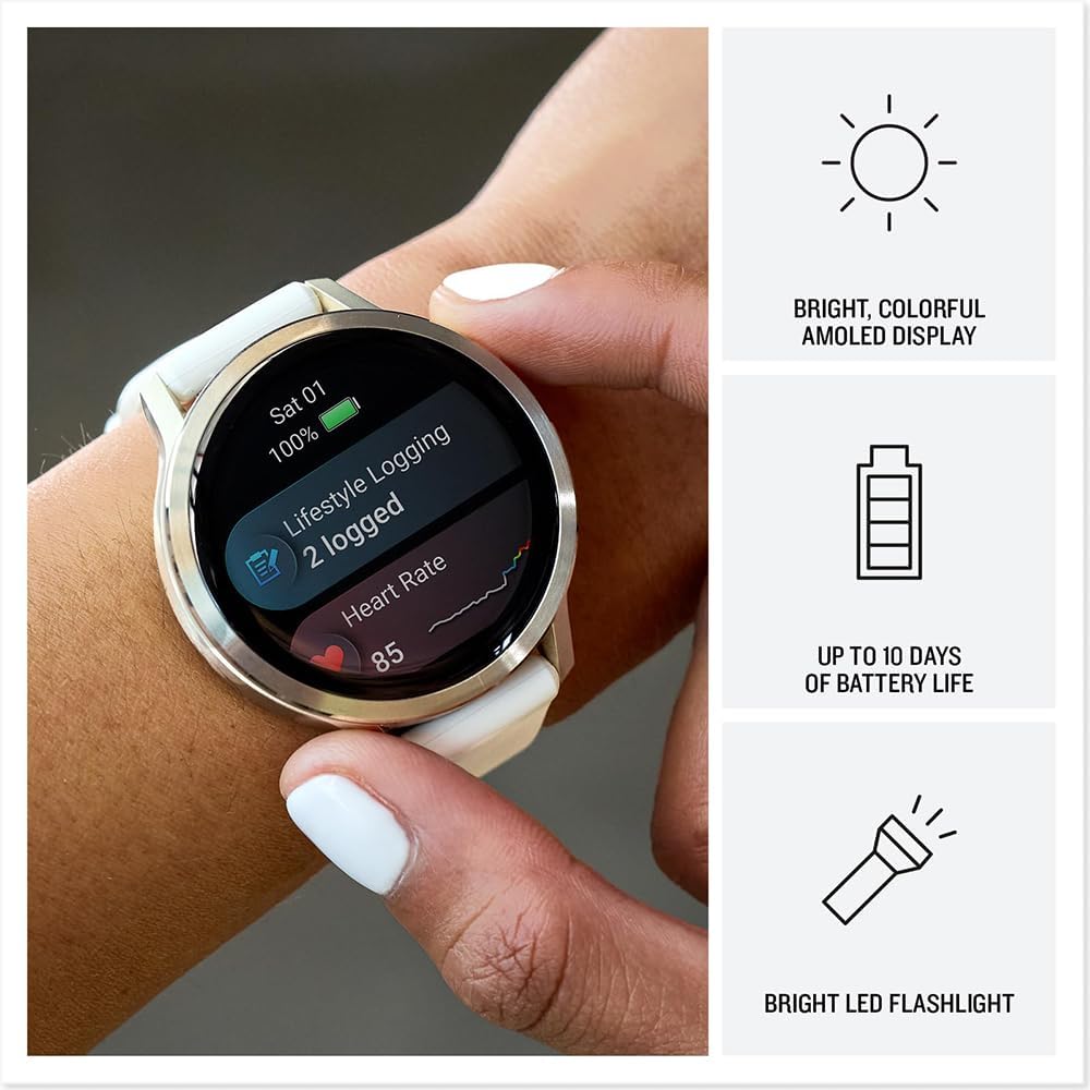 Garmin 010-03014-00 Venu 4, 45 mm Health & Fitness GPS Smartwatch, Slate with Black Silicone Band Bundle with Deco Essentials Exclusive 26 Month CPS Enhanced Protection Pack
