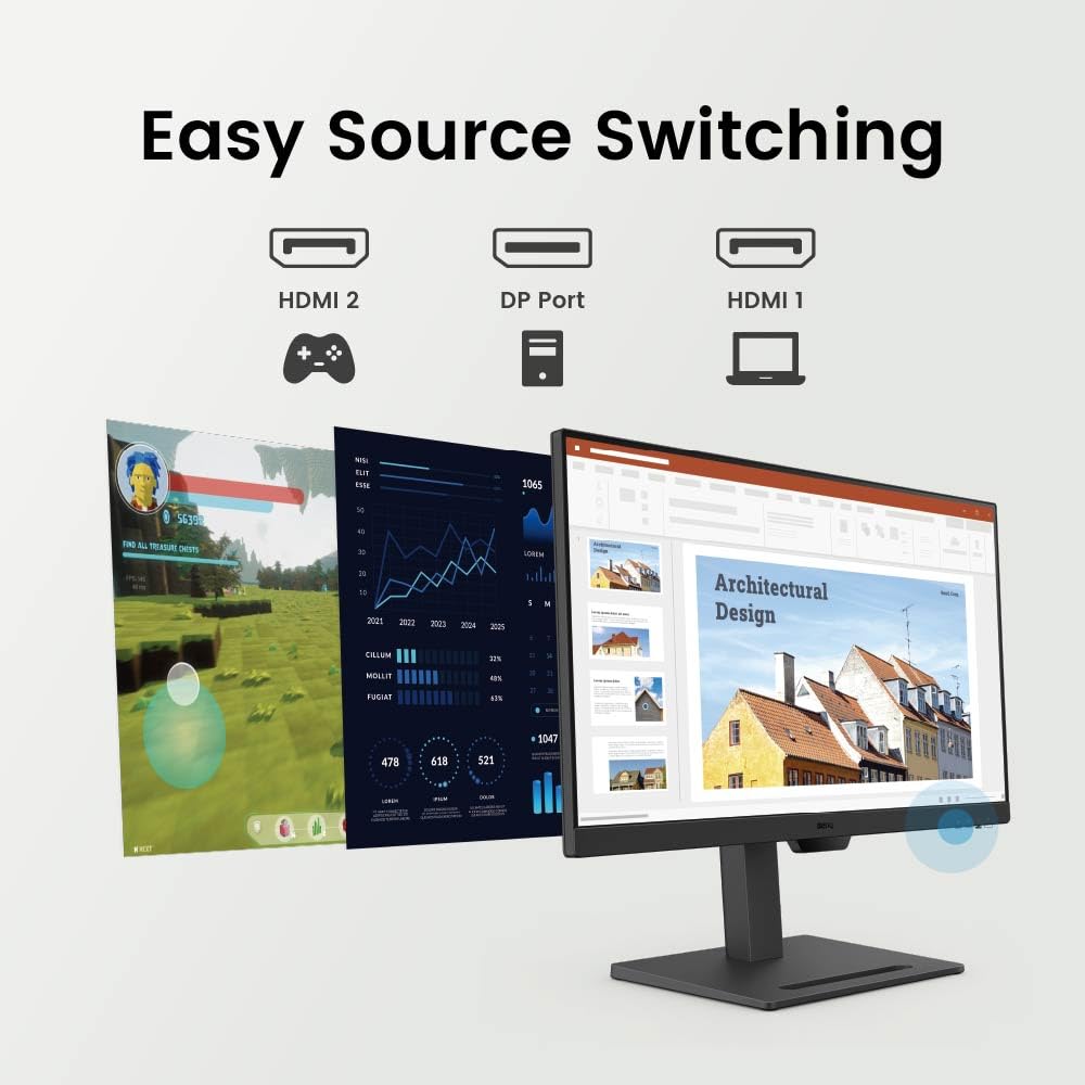 BenQ GW2790T Computer Monitor 27' 100Hz FHD 1920x1080p | IPS | Eye-Care Tech | Low Blue Light | Anti-Glare | Adaptive Brightness | Height and Tilt Adjustable | Built-in Speakers | DisplayPort | HDMI