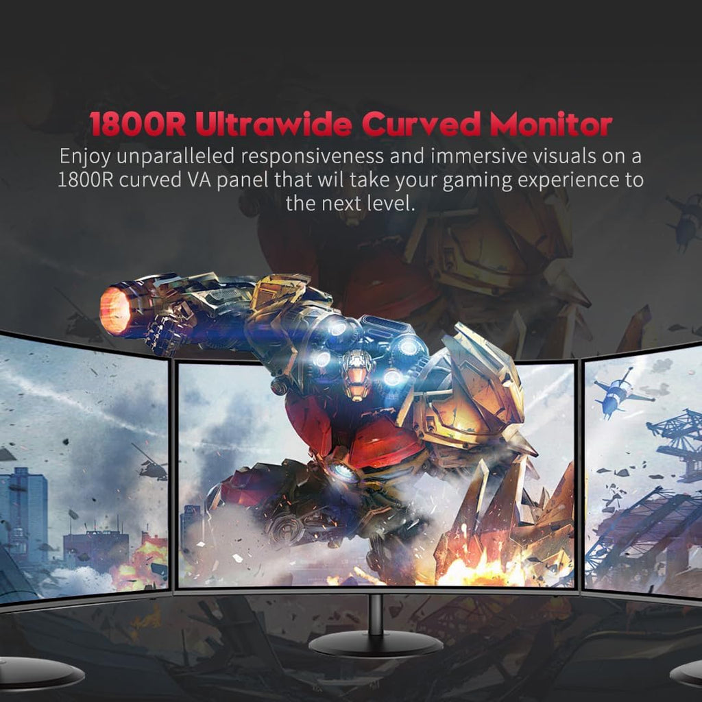 Viewedge Curved Gaming Monitor 27 inch 180Hz, FHD 1080P VA Screen 1800R Computer Monitor, 1ms with FreeSync, Low Motion Blur, DisplayPort, HDMI Monitor, Built-in Speakers