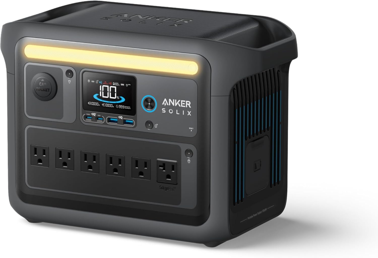 Anker SOLIX C1000 Portable Power Station（Black Version ）, 1800W (Peak 2400W) Solar Generator, Full Charge in 58 Min, 1056wh LiFePO4 Battery for Home Backup, Power Outages, and Outdoor Camping