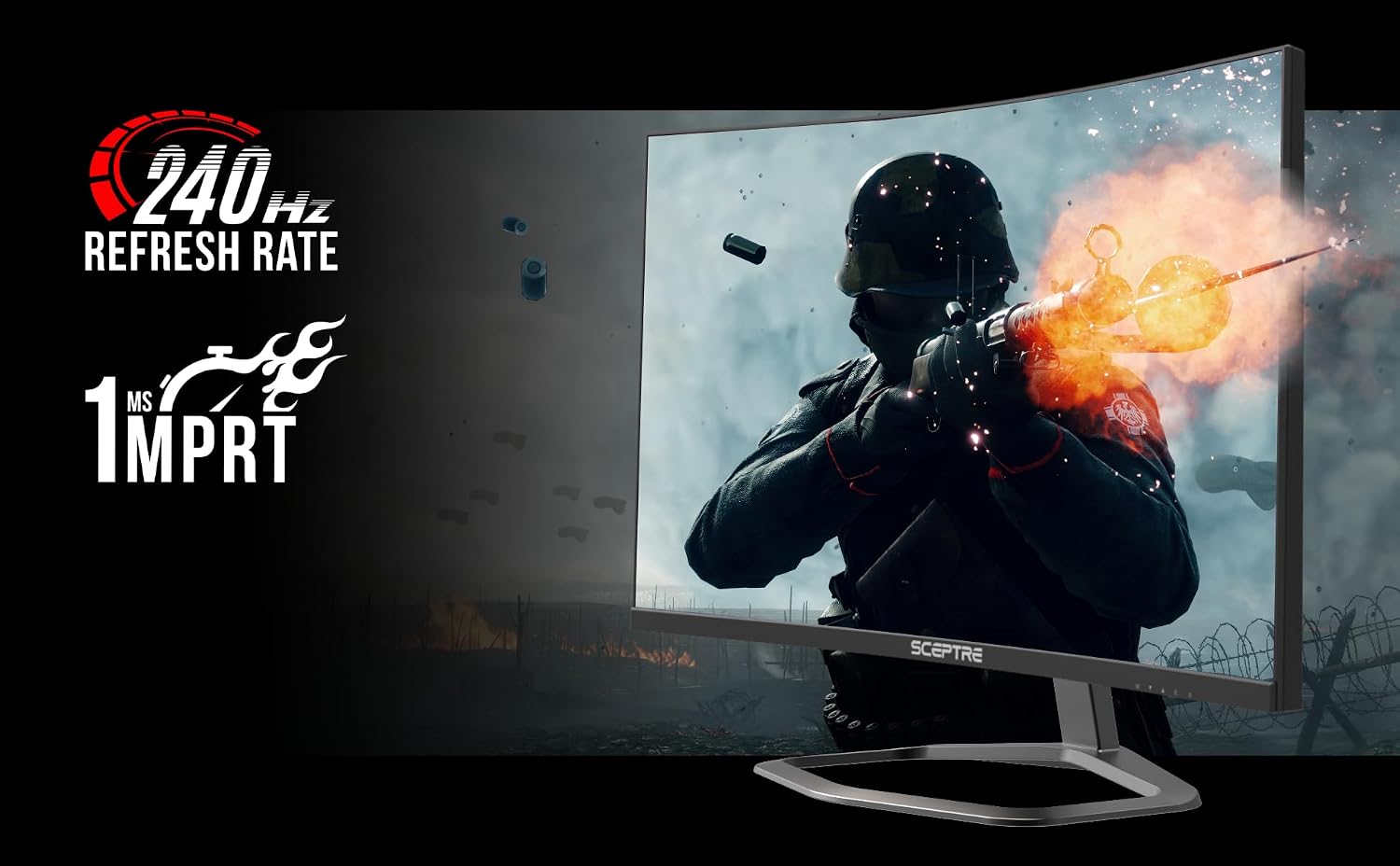 New Curved 27 inch Gaming Monitor 240Hz Plus FreeSync DP HDMI Build-in Speakers, Machine Black 2025