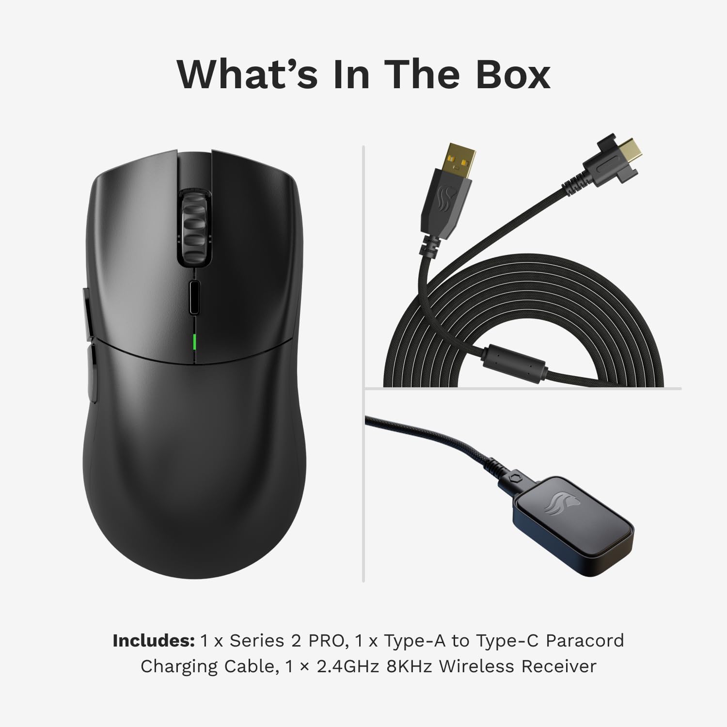 Glorious Gaming Series 2 PRO Wireless Gaming Mouse: Compact, 55g Super Light, 8K Wireless Polling, 26K Sensor, Optical Switches, Esports Mouse for PC Gaming, Fingertip, Clawgrip, & FPS Games, Black