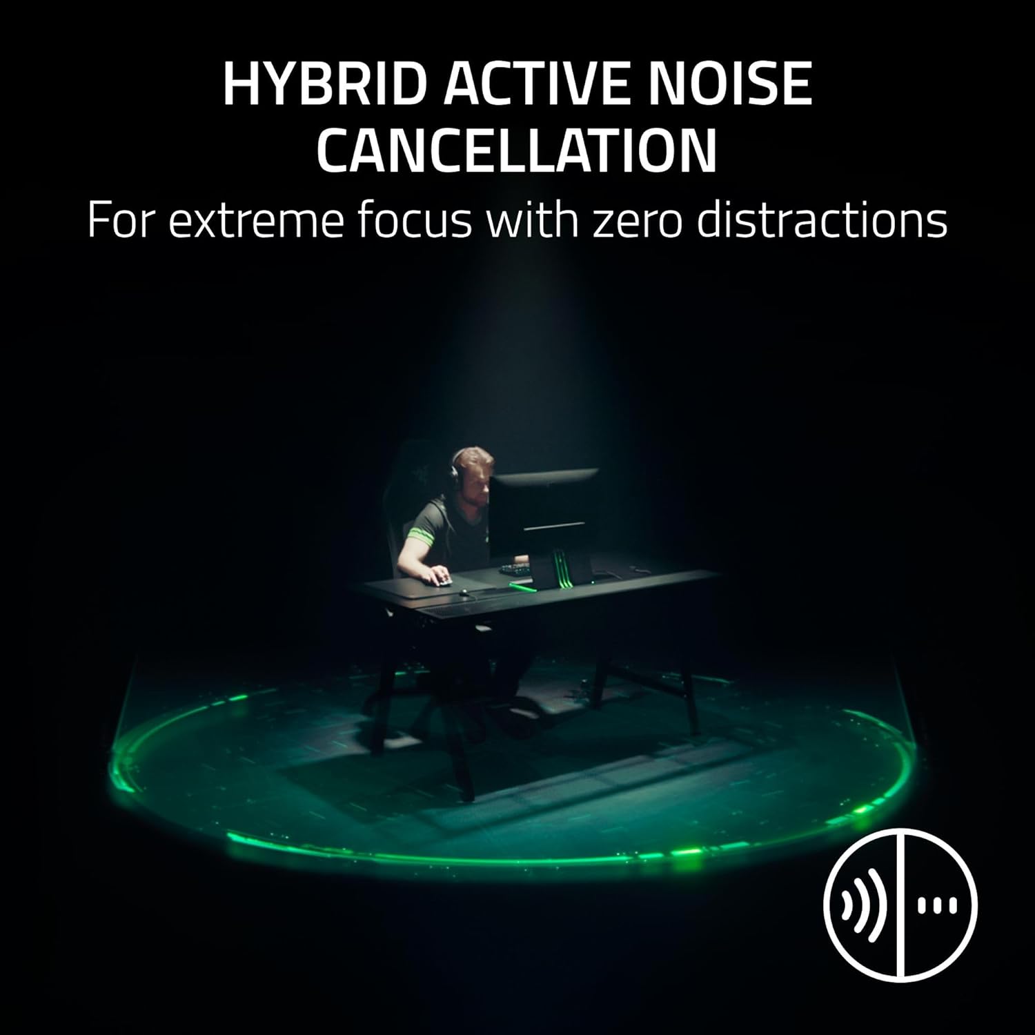 Razer BlackShark V3 Pro Wireless ANC Gaming Headset for PC: Full Band Mic - 50mm Drivers - 2.4 GHz, Bluetooth, USB, 3.5mm - Works with Mac, PS5, Nintendo Switch, Smartphone - Black (Renewed)