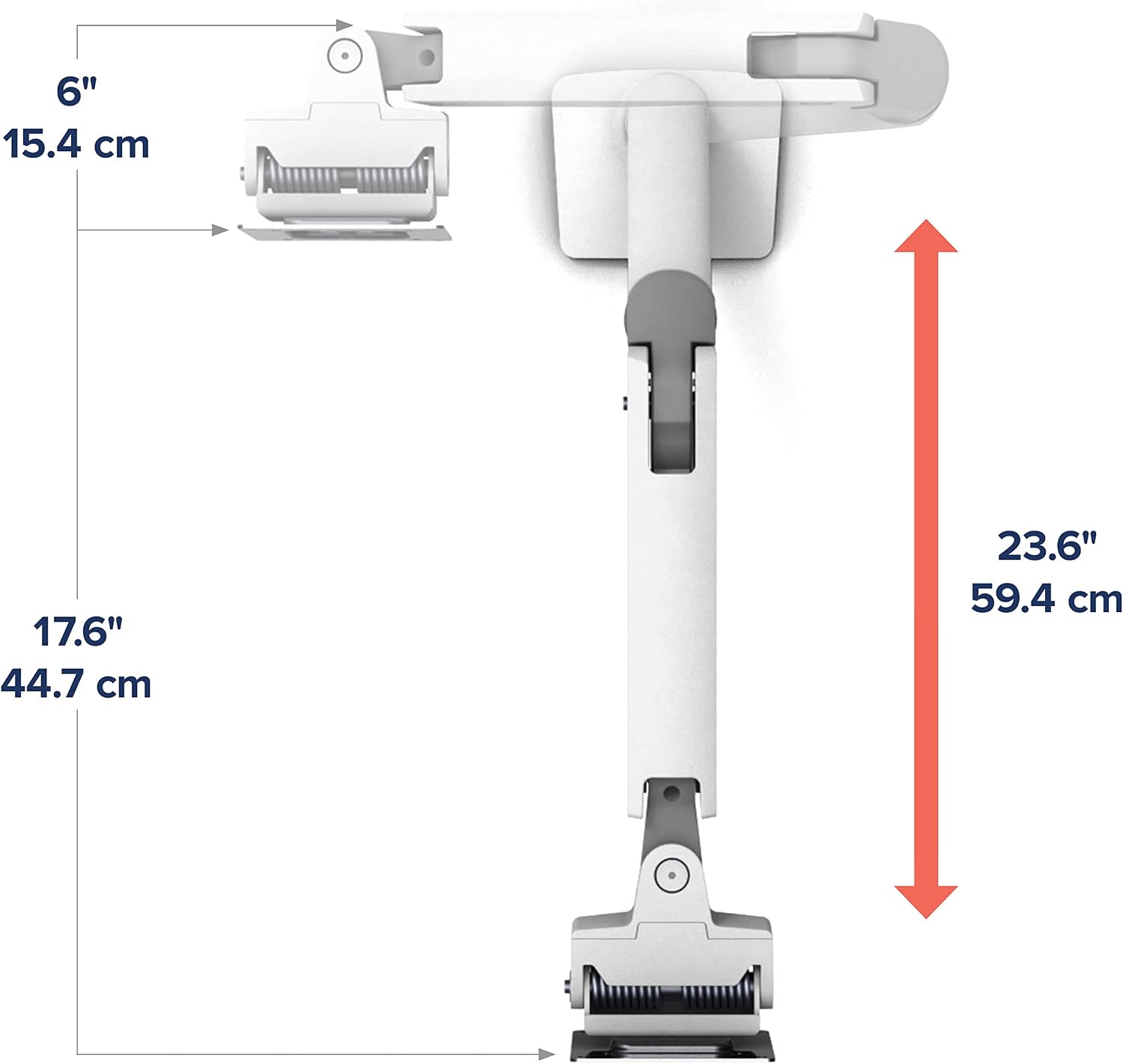 Ergotron – HX Premium Heavy Duty Monitor Arm, Single Monitor VESA Desk Mount – for Flat or Slight Curved Ultrawide Monitors Up to 49 inches, 20 to 42 lbs – Standard Pivot, White