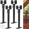 3.6' Heavy Duty Saddle Roof Riser for Patio Pergolas, 16-1/2' High, (Black - Set of 4)