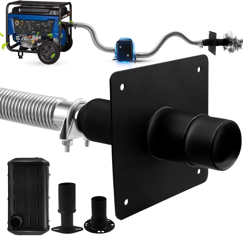2026 Upgraded Universal Generator Exhaust Extension Silencer Kit with Muffler Box - 78% Noise Reduction, Fits Honda/Firman/etc, Super Quiet and Safe Exhaust Design for Home/Camping/RV Backup