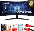 Samsung 34' Odyssey G55T WQHD 165Hz 1ms(MPRT) HDR Curved Gaming Monitor Bundle with Tech Smart USA Elite Suite 18, 2X HDMI Cable & Deco Gear CPS Exclusive 26 Month Protection Pack (BEACH-CPS-26M1000)