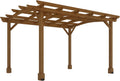 Outsunny 10' x 12' Outdoor Pergola with Arched Roof for Climbing Plant Support, Wood Gazebo Grape Trellis with Stable Structure, Concrete Anchors for Patio, Garden, Deck, Backyard, Dark Brown