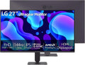 LG 27 inch Ultragear Gaming Monitor, Full HD IPS Display, 144Hz Overclocked Refresh Rate, 1ms MBR, NVIDIA G-Sync Compatible, AMD FreeSync, HDR10, sRGB 99%, HDMI, DisplayPort, Tilt Adjustable, Black