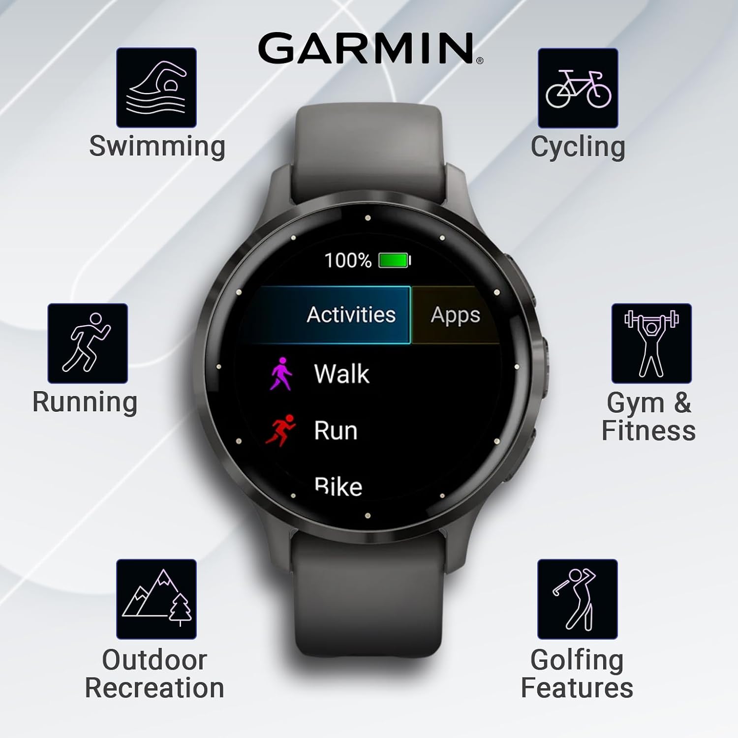 Garmin Venu 3S GPS Smartwatch AMOLED Display 41mm Watch, Health and Fitness Features, Up to 10 Days of Battery, Sleep Coach, Pebble Gray with White Earbuds Bundle