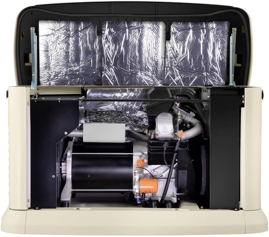 Generac Guardian 10kW Home Standby Generator with 100 Amp Transfer Switch - Automatic Whole House Backup Power for Storms, Emergencies, and Outages, WiFi Enabled, Runs on Natural Gas or Liquid Propane