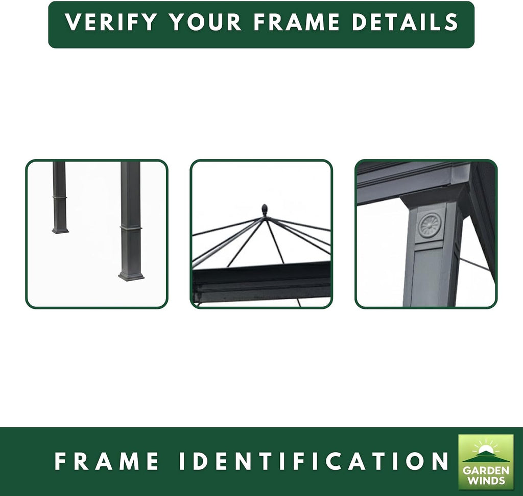 Garden Winds Reinforced Replacement Canopy Top Cover Compatible with The SA-585 Tiverton Series 3 10' x 12' Gazebo - Classic Sand, Riplock 350