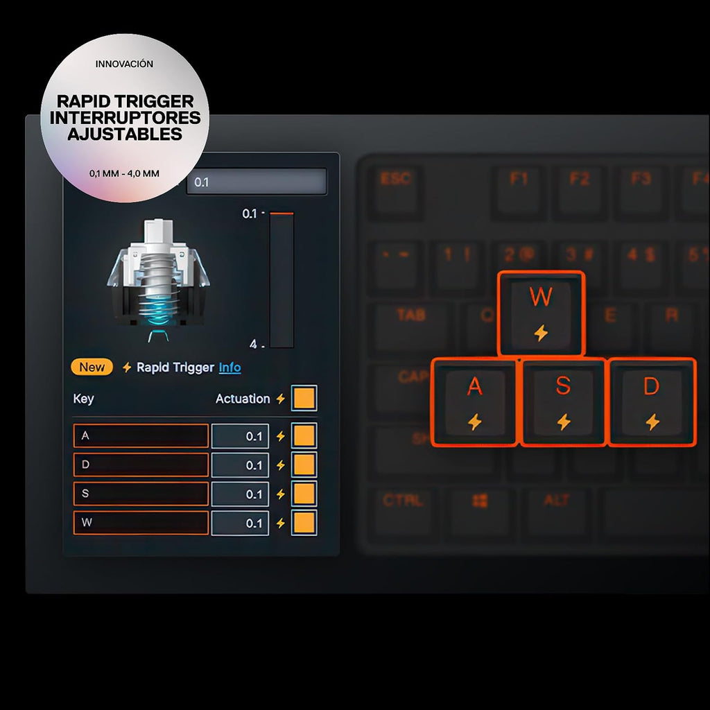 SteelSeries Apex Pro Mini Gen 3 OmniPoint 3.0 HyperMagnetic Switches — Adjustable Actuation — Rapid Trigger — Game-Ready Presets — Protection Mode — Rapid Tap/SOCD — RGB — PBT Keycaps — USB-C