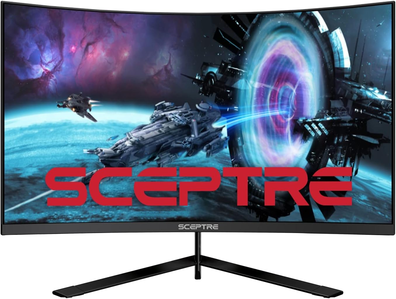 Sceptre Curved 27' FHD 1080p Gaming Monitor up to 165Hz DisplayPort 144Hz HDMI Edge-Less AMD FreeSync Premium, Build-in Speakers Machine Black 2021 (C275B-1858RN)