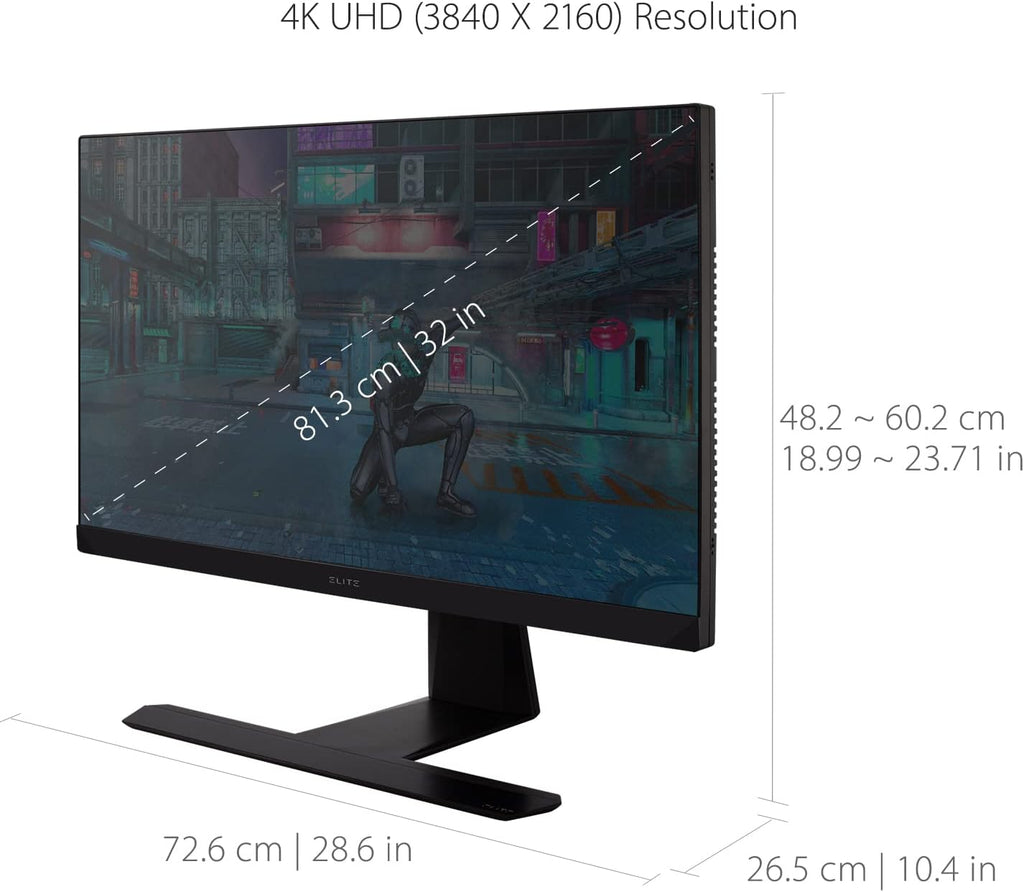 ViewSonic XG321UG 32 Inch 4K IPS 144Hz Gaming Monitor G-Sync Ultimate, Mini LED, Nvidia Reflex, HDR1400, Advanced Ergonomics, HDMI and DP