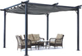 ABCCANOPY Patio Pergola 11x11 - Outdoor Sun Shade Canopy with Retractable Roof for Garden Porch Backyard (Dark Gray)