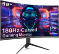 KTC 32 inch Curved Gaming Monitor, 2K 180Hz 185Hz 1440P PC Monitor, 1500R Frameless, 1ms, HDR, FreeSync Premium, DisplayPort/HDMI/USB, VESA Wall Mount, H32S17