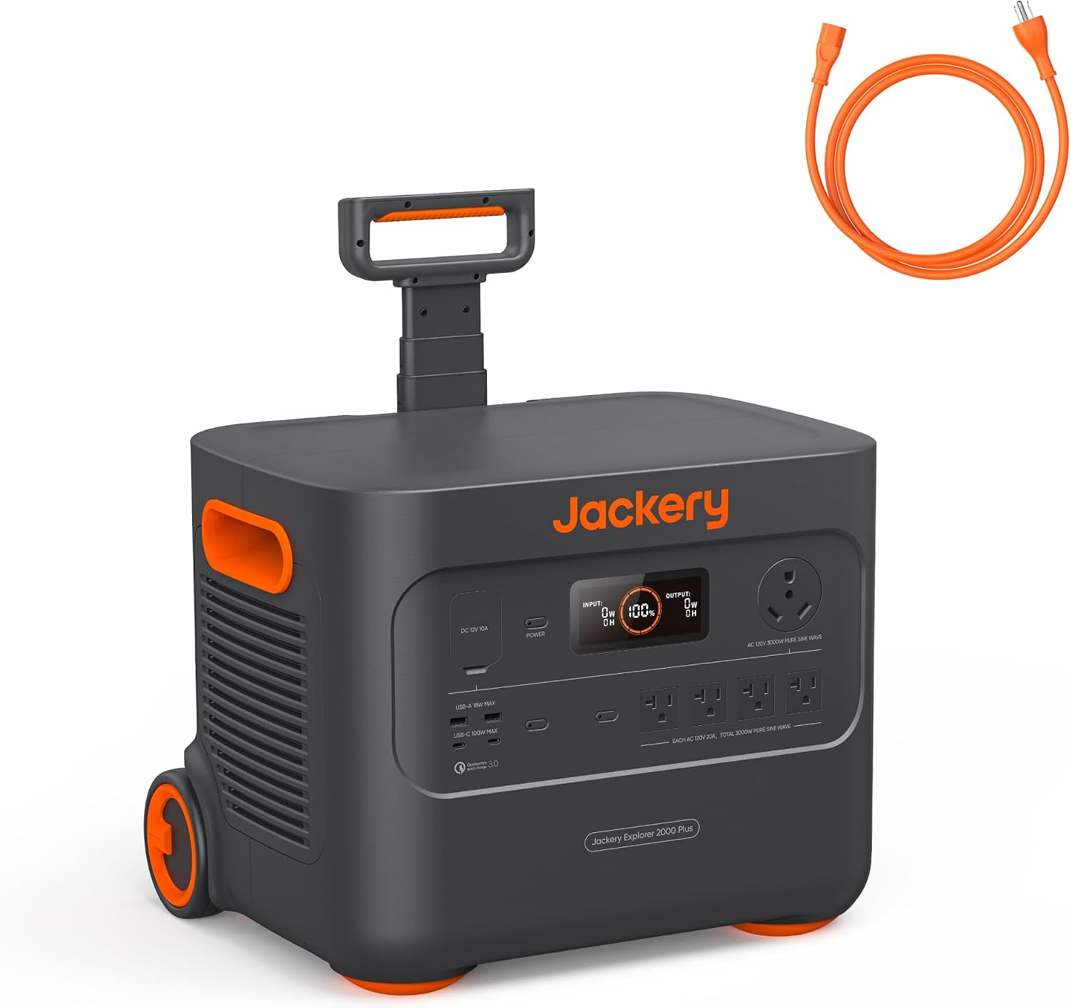 Jackery Explorer 2000 Plus Portable Power Station with AC Cable, 2042Wh LiFePO4 Solar Generator, 3000W AC Output, Expandable to 24kWh, UPS Home Backup for Emergency Camping RV(Solar Panel Optional)