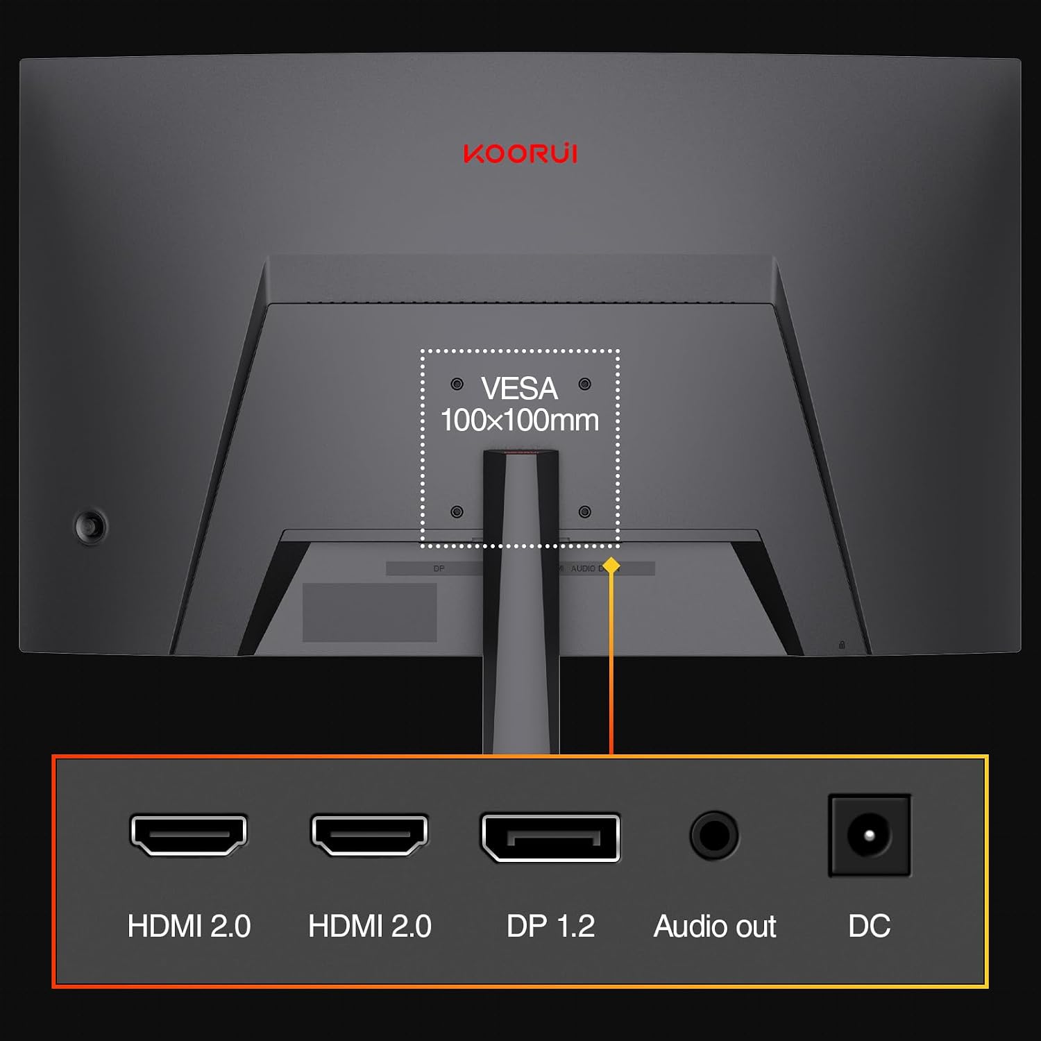 KOORUI 24 Inch Curved Gaming Monitor 180Hz 1ms,FHD 1080p 1500R Curved Display with Adaptive Sync,99% sRGB,HDR10,Eye Care,VESA Compatible,HDMI2.0X2 &DP1.2,Tilt Adjustable,Black