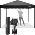 COBIZI 10x10ft Portable Pop Up Canopy Waterproof Gazebo One-Push Outdoor Canopy Party Tent Instant Shelter Sun Shade with Wheeled Carry Bag, Black
