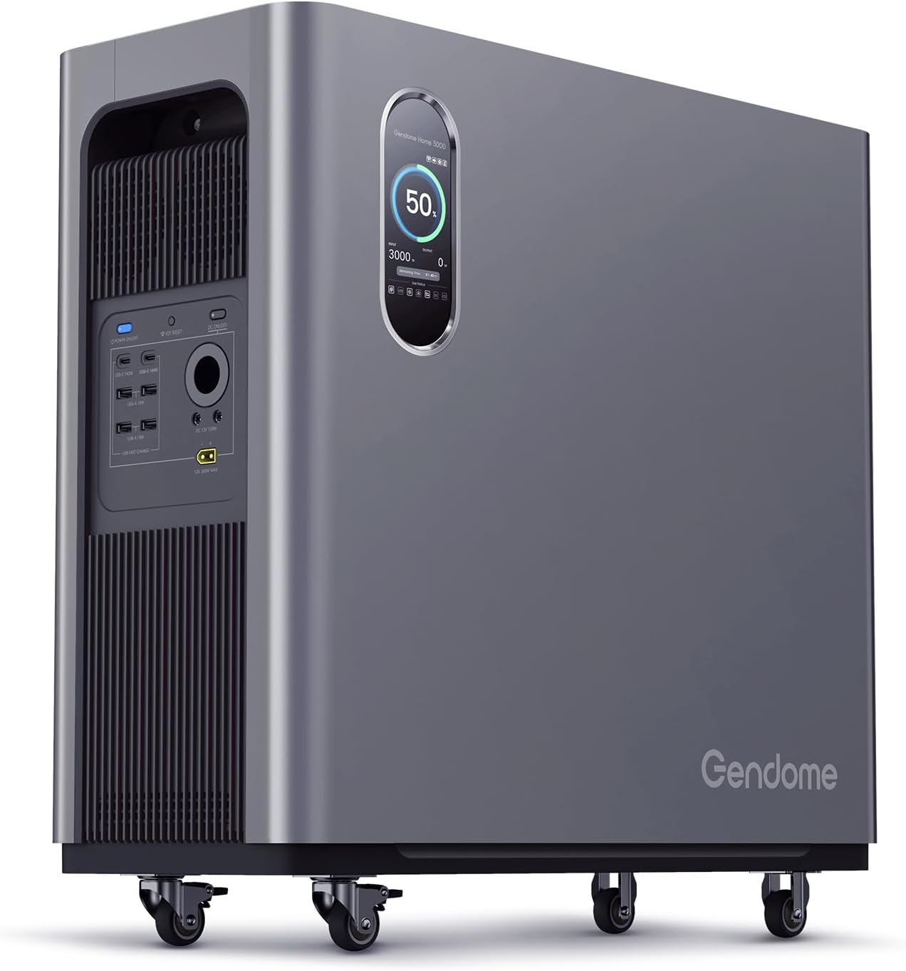 Gendome Portable Power Station Home3000, 3072Wh LiFePO₄ Battery, 3000W AC/140W USB-C Output, 17 Output Ports, Power Station for Home Use RVs Camping Emergencies