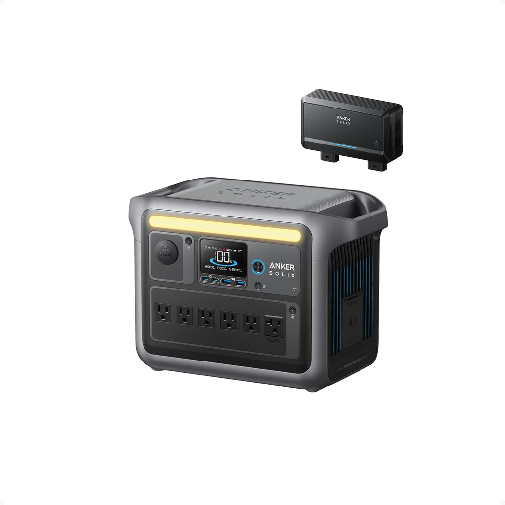 Anker SOLIX C1000 Portable Power Station with Alternator Charger, 1800W (Peak 2400W) Solar Generator, Full Charge in 58 Min, 1056wh LiFePO4 Battery for Home Backup, Power Outages, and Outdoor Camping