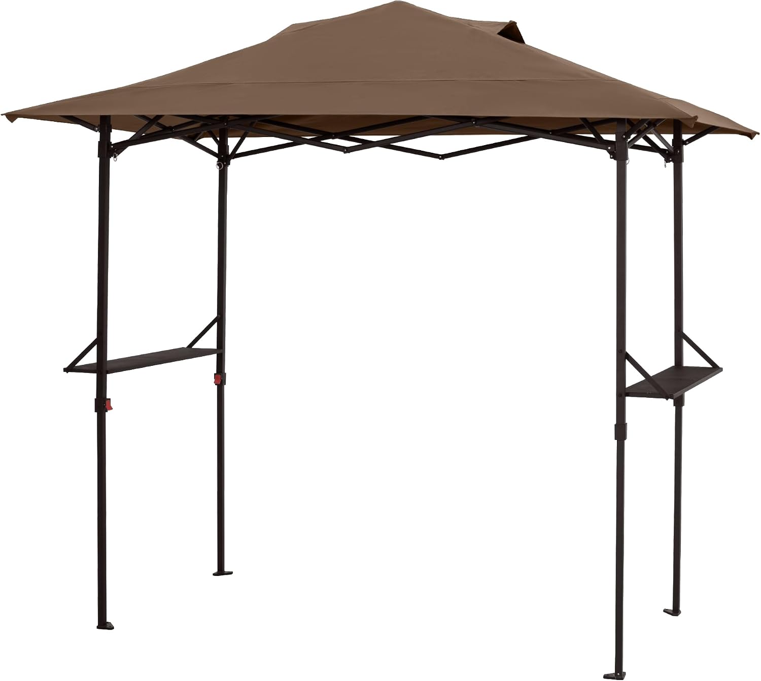 8×5 FT Pop Up Grill Gazebo, Outdoor Grill Canopy with Vented Roof & Side Shelves, Large Portable Canopy for Outdoor Barbecue, Backyard, Patio, Easy Set up, Brown