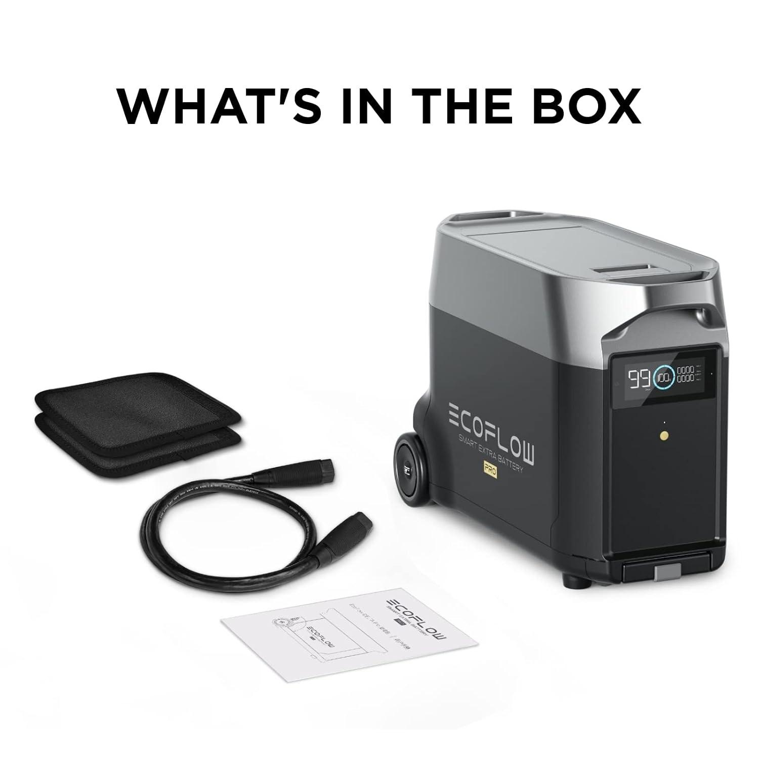 EF ECOFLOW DELTA Pro Extra Battery 3600Wh, 2.7H to Full Charge, Battery Backup for Home Use, Blackout, Camping, RV