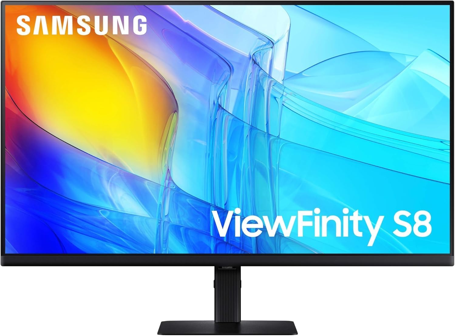 SAMSUNG 27' ViewFinity S8 (S80D) Series 4K UHD High Resolution Computer Monitor, HDR10, Multiple Ports w/ HDMI, DisplayPort, USB-A, Height Adjustable Stand, LS27D806EANXGO, 2024, 3Yr Warranty