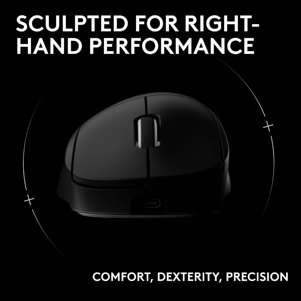 Logitech G PRO X Superlight 2 DEX Wireless Gaming Mouse, 60g pro-Grade Right-Handed Mouse with 5 programmable Buttons, USB-C Charging, 44k DPI Sensor, up to 8 kHz Polling for PC/Mac - Black (Renewed)