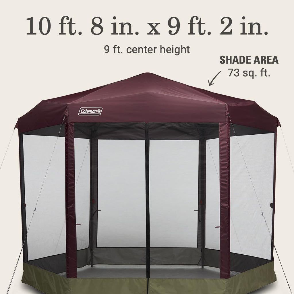 Coleman Back Home Screened Canopy Tent with Instant Setup, Outdoor Gazebo for Bug-Free Lounging, Fits Over Picnic Tables, Ideal for Parties, Events, Tailgates, Dining, & More